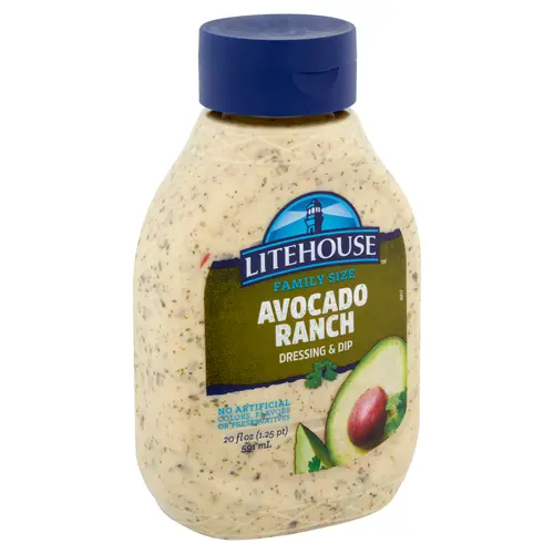 Litehouse Creamy Avocado Ranch Refrigerated Salad Dressing, 20 Fluid oz Bottle thumbnail 2