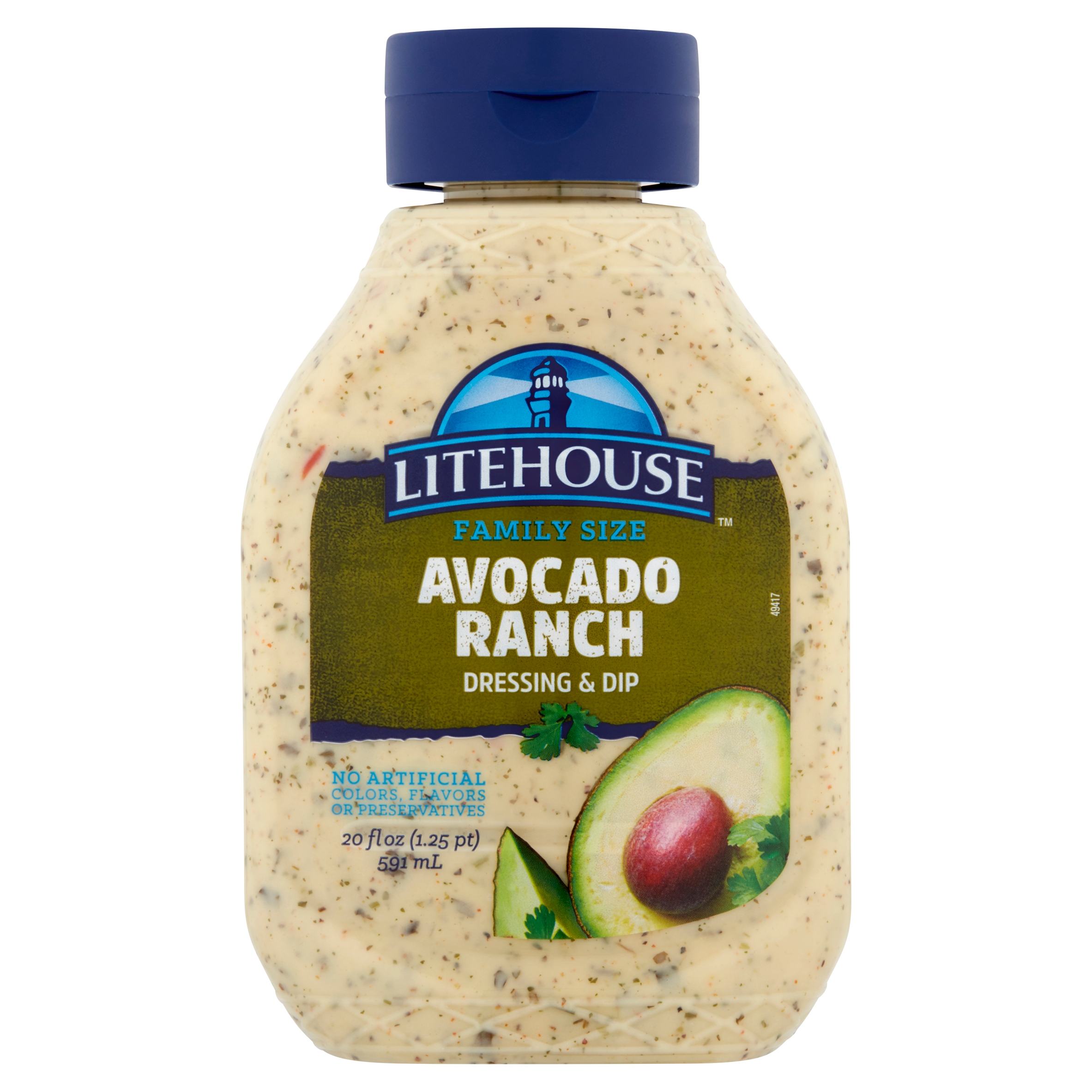 Litehouse Creamy Avocado Ranch Refrigerated Salad Dressing, 20 Fluid oz Bottle thumbnail 3