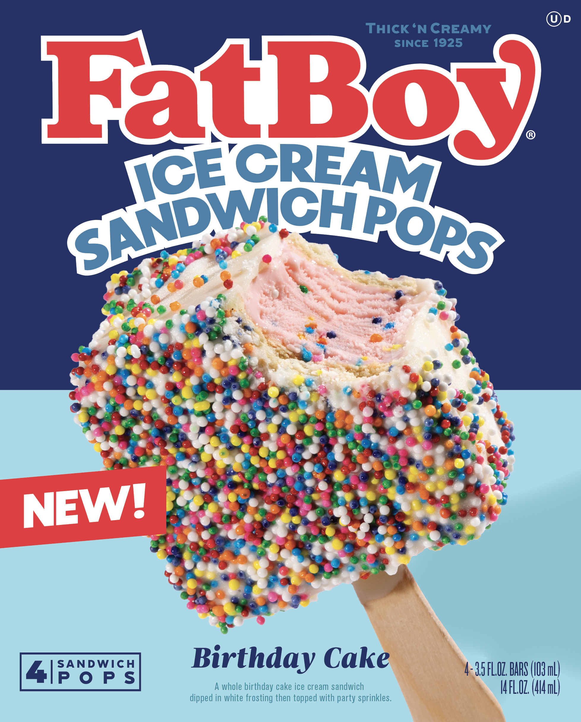 FatBoyÂ® Birthday Cake Ice Cream Sandwich Pop 8-4 pk
