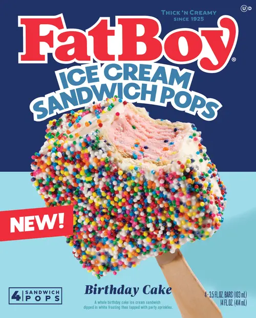 FatBoyÂ® Birthday Cake Ice Cream Sandwich Pop 8-4 pk