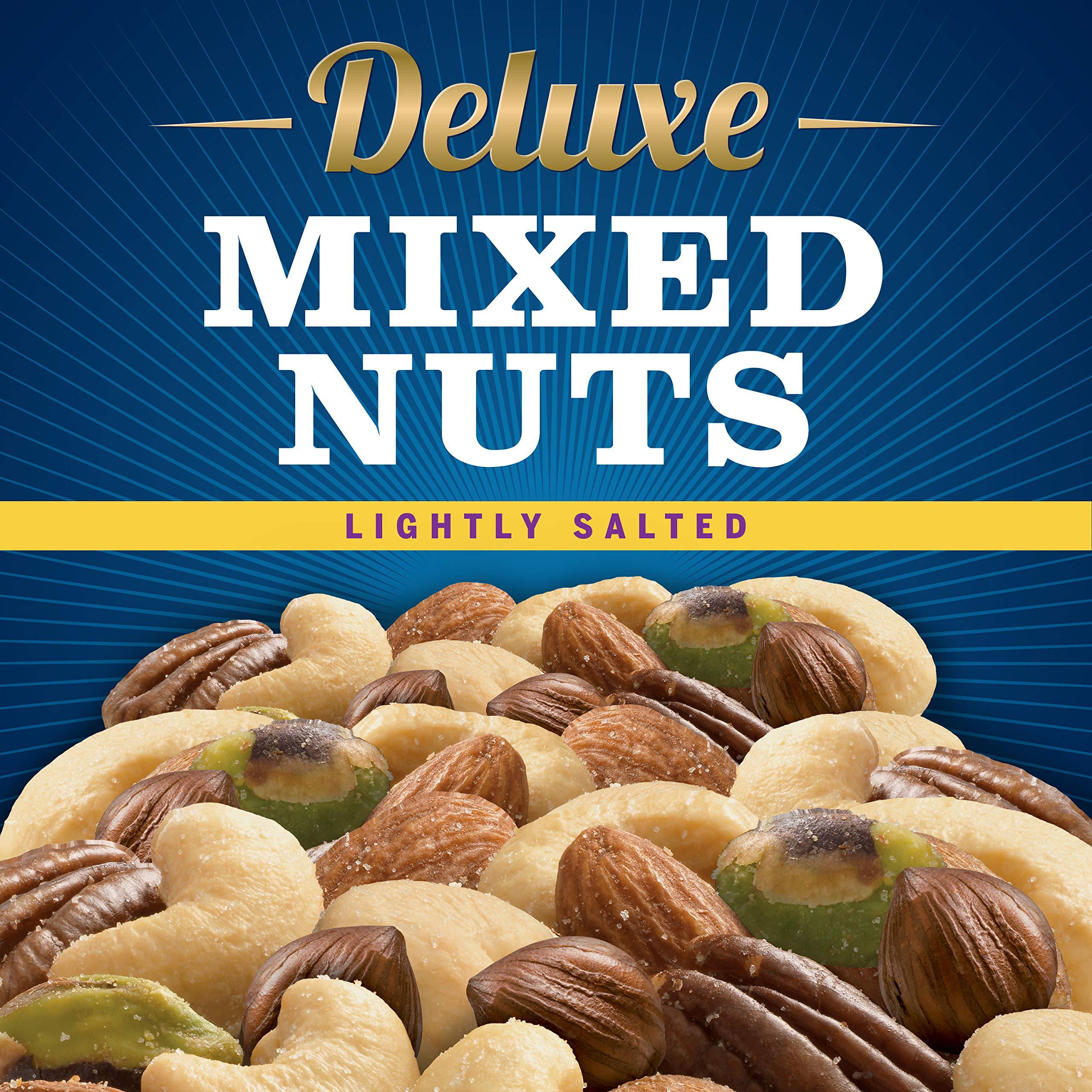 PLANTERS Deluxe Lightly Salted Mixed Nuts, 15.25 oz. Resealable Container - Reduced Sodium Mixed Nuts with Cashews, Almonds, Haz thumbnail 4