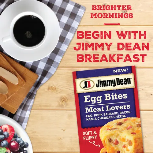Jimmy Dean Meat Lovers Egg Bites, Pork Sausage Bacon Ham and Cheddar Cheese, 4 oz, 2 Count (Frozen) thumbnail 2
