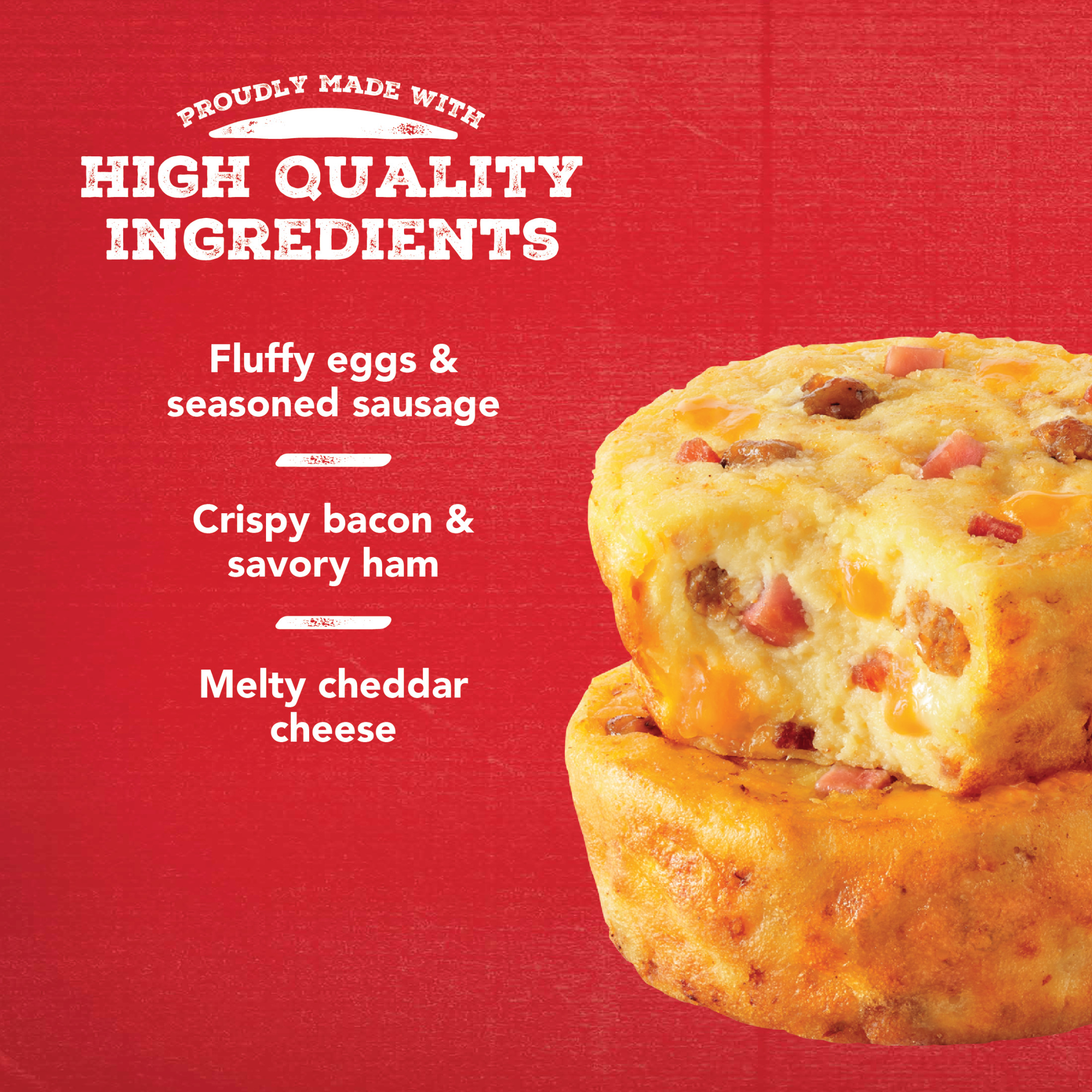 Jimmy Dean Meat Lovers Egg Bites, Pork Sausage Bacon Ham and Cheddar Cheese, 4 oz, 2 Count (Frozen) thumbnail 4