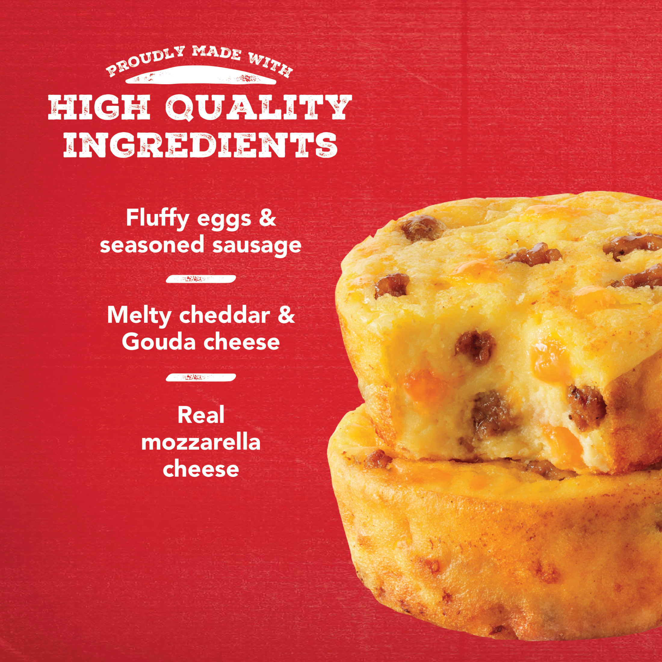 Jimmy Dean Sausage Three Cheese Egg Bites, 4 oz, 2 Count (Frozen) thumbnail 2