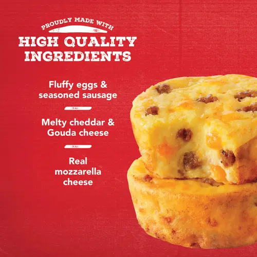 Jimmy Dean Sausage Three Cheese Egg Bites, 4 oz, 2 Count (Frozen) thumbnail 2