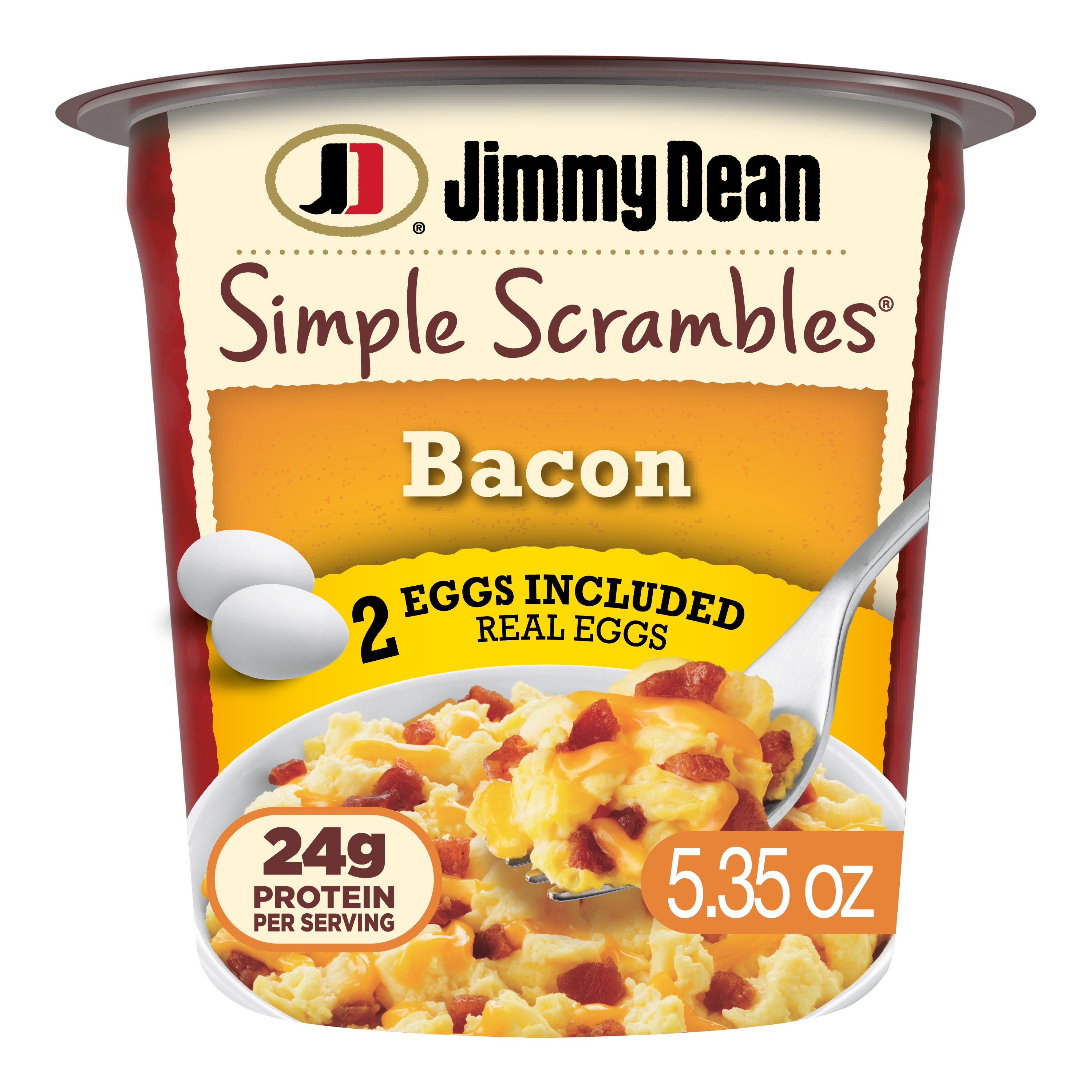 Jimmy Dean Simple Scrambles Cup, Cheddar Cheese and Bacon, 5.35 oz