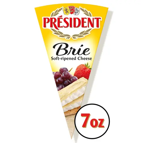 President Brie Cheese Wedge Foil Wrapped, 7 oz (Refrigerated) thumbnail 2