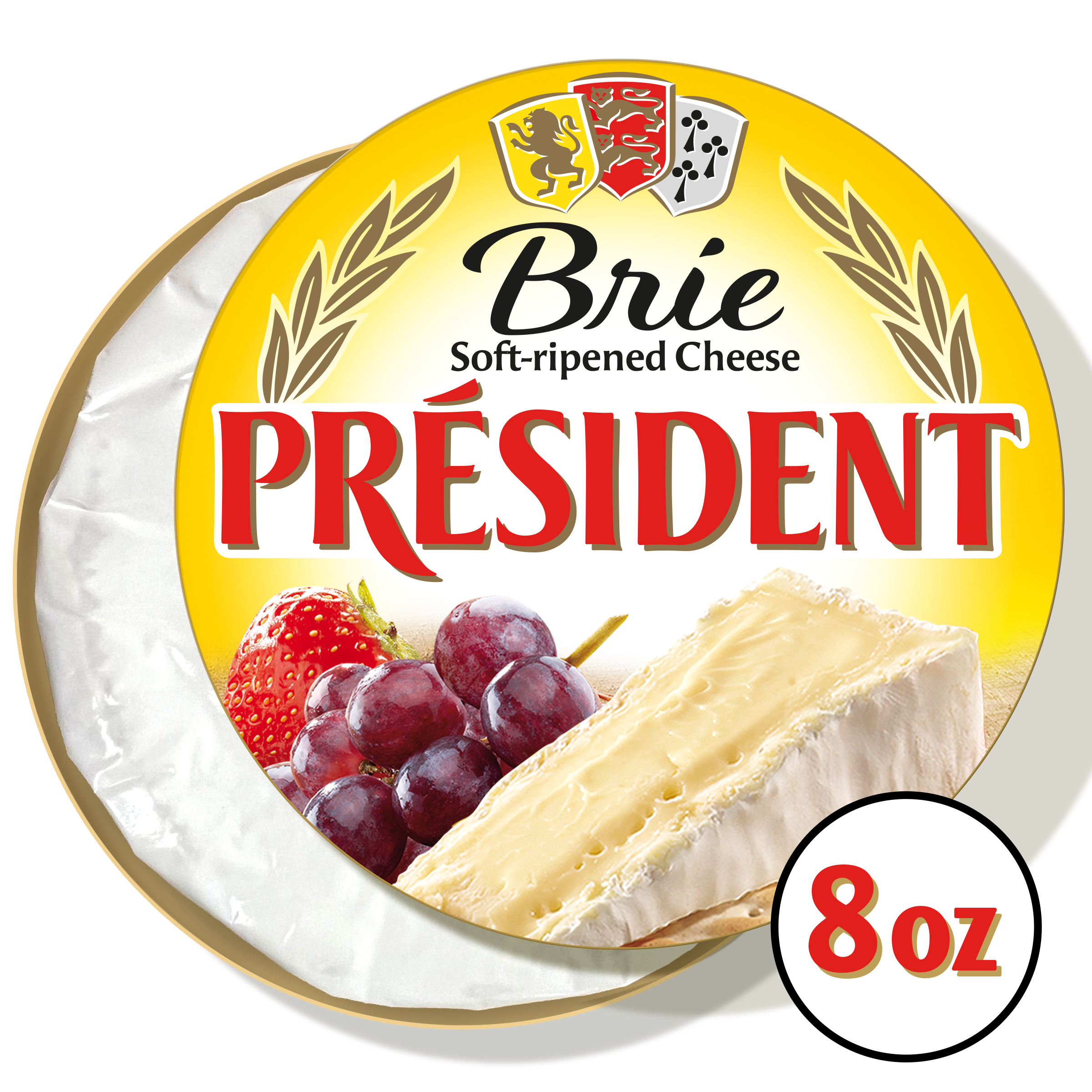 President Brie Soft-Ripened Cheese, 8 oz (Refrigerated) thumbnail 2