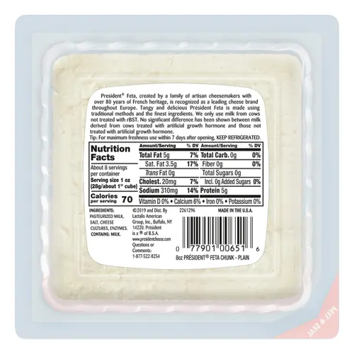 President All-Natural Feta Cheese Block, 8 oz (Refrigerated) thumbnail 3