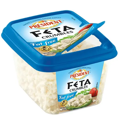 President Crumbled Fat Free Feta Cheese, 6 oz (Refrigerated)