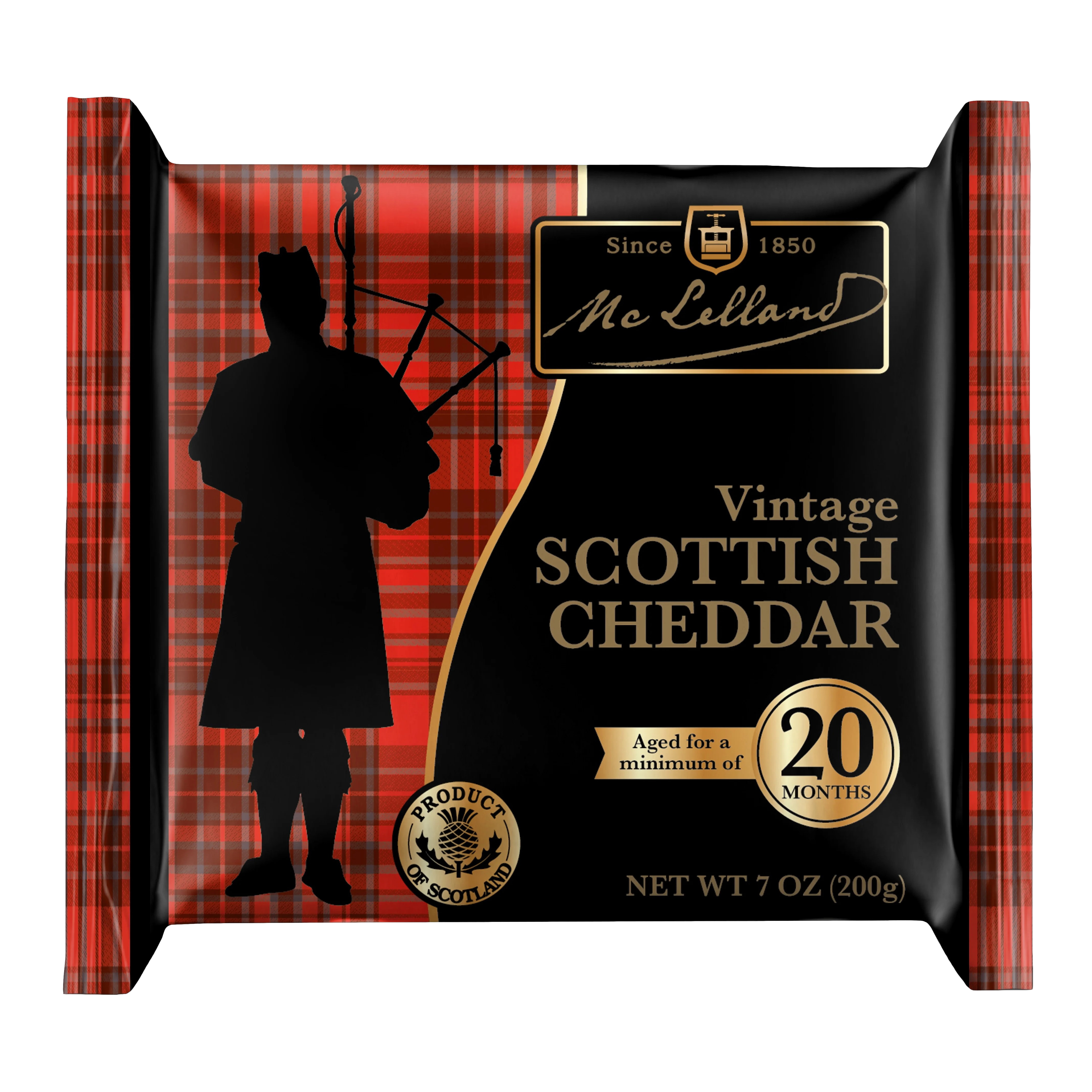 McLelland 20 Month Aged Vintage Scottish Cheddar Cheese Block, 7 oz (Refrigerated)