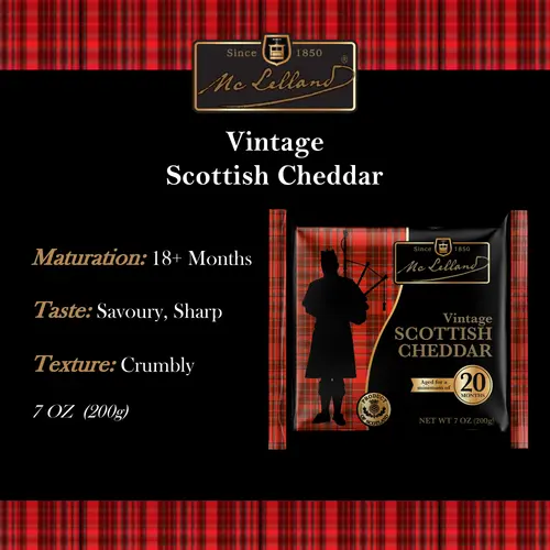 McLelland 20 Month Aged Vintage Scottish Cheddar Cheese Block, 7 oz (Refrigerated) thumbnail 4