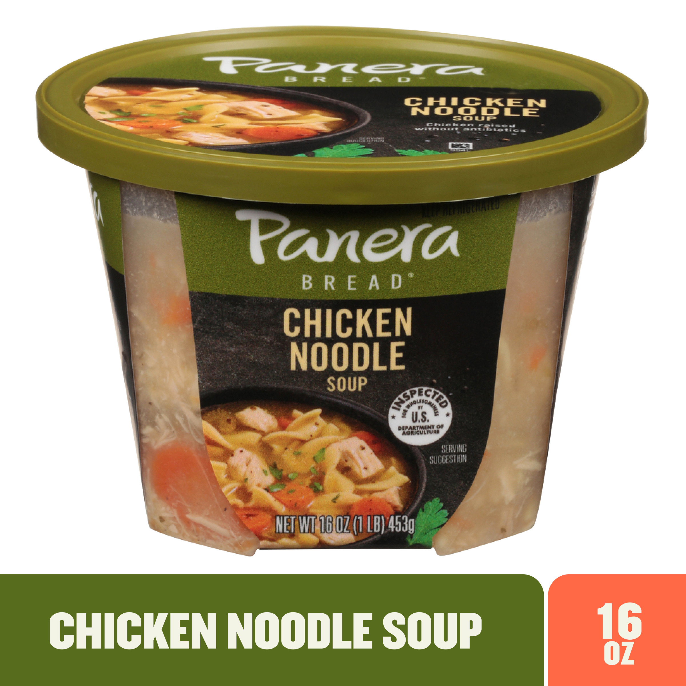 Panera Bread Ready-to-Heat Chicken Noodle Soup, 16 oz Soup Cup (Refrigerated)