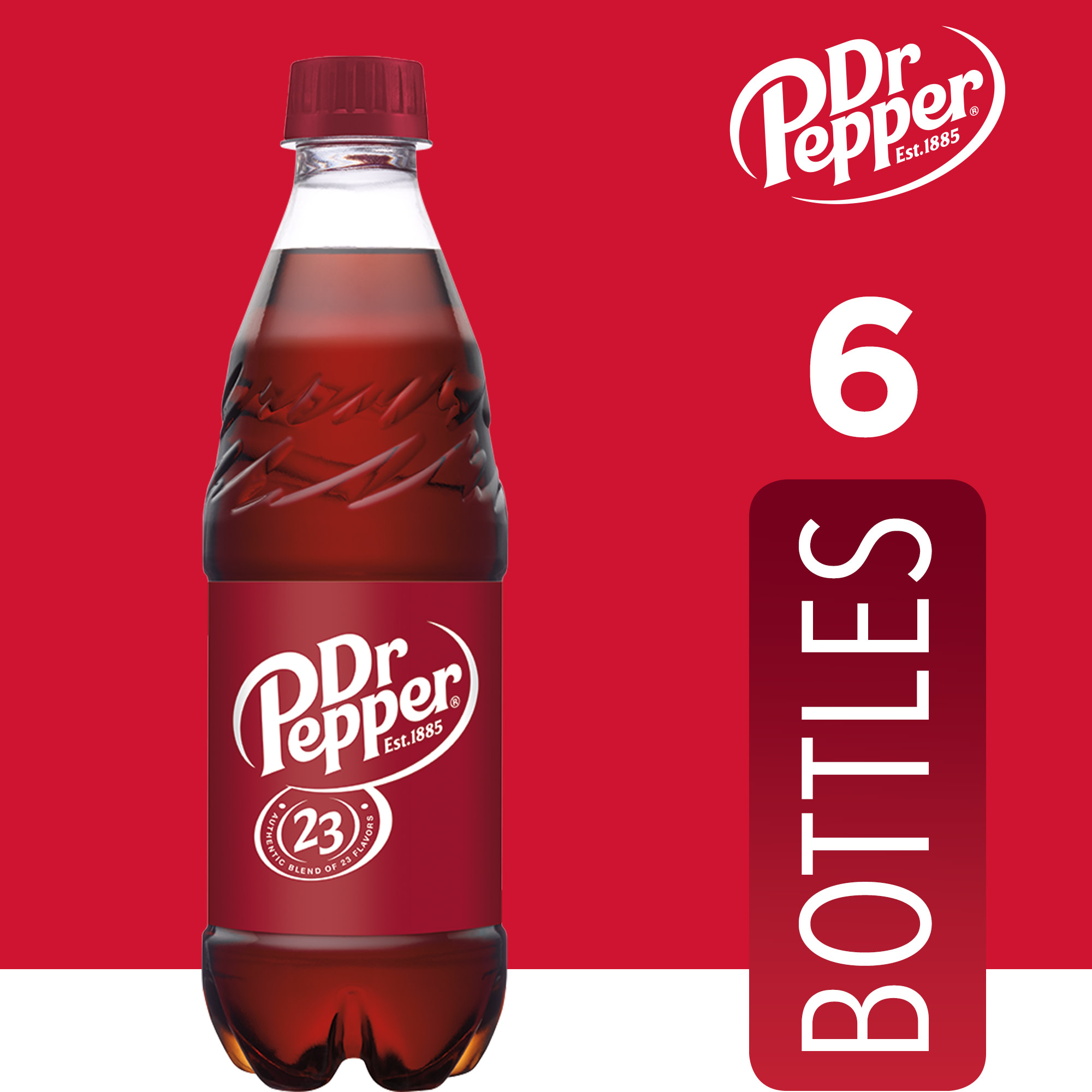 Dr Pepper Soda Pop, 16.9 fl oz, 6 Pack Bottles thumbnail 3