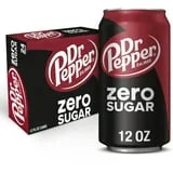 Dr Pepper Zero Sugar Soda Pop, 12 fl oz, 24 Pack Cans