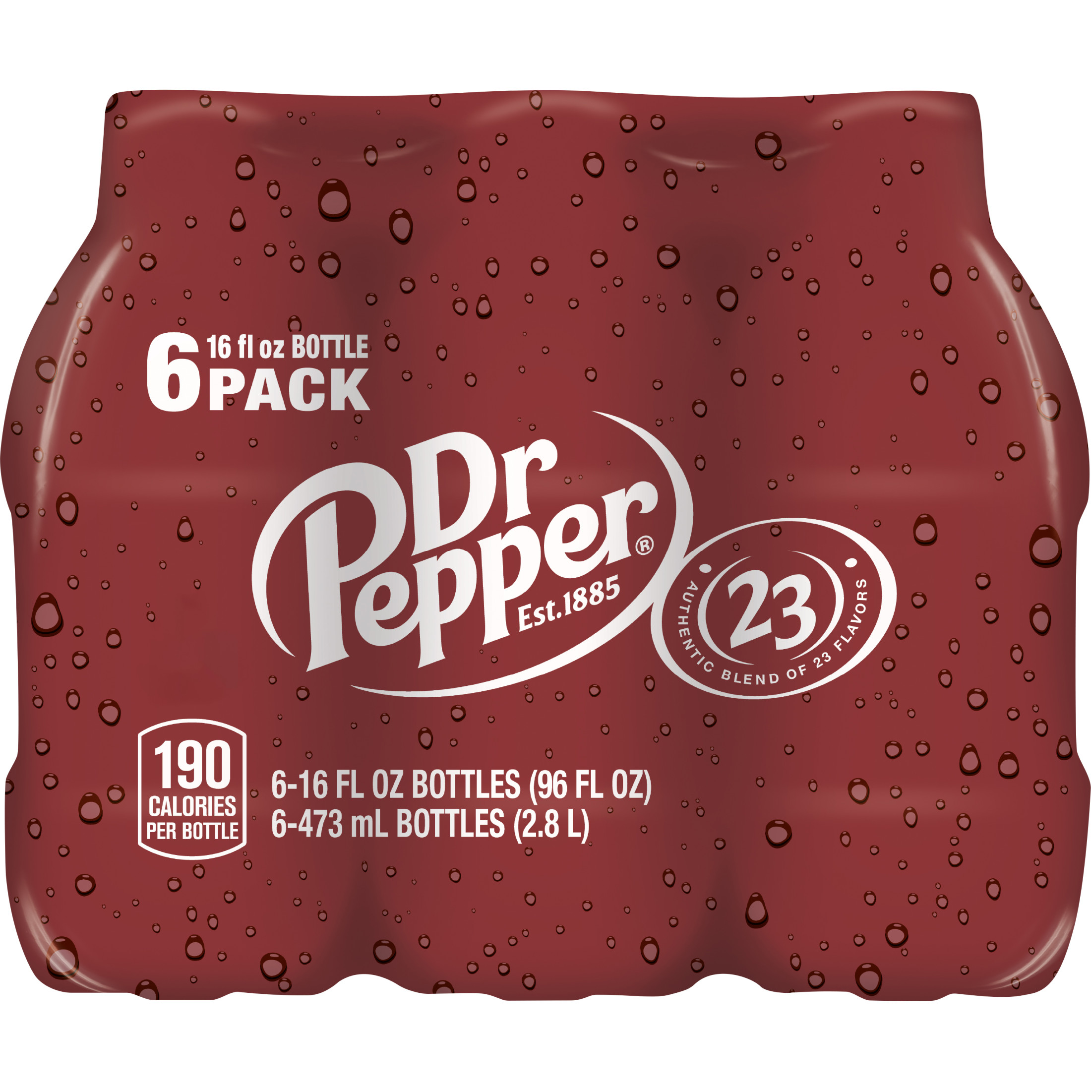 Dr Pepper Soda Pop, 16 fl oz, 6 Pack Bottles thumbnail 4