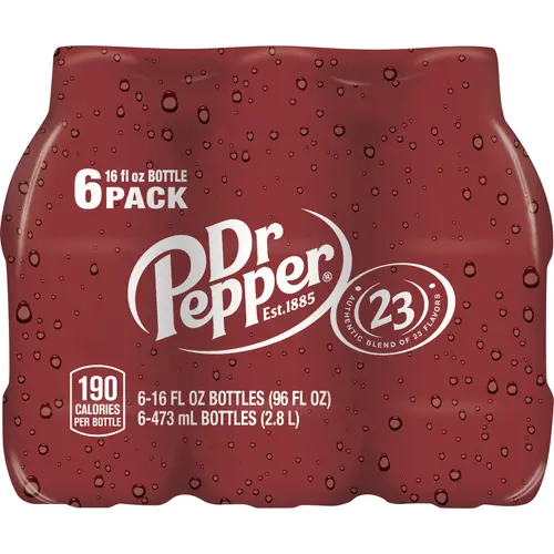 Dr Pepper Soda Pop, 16 fl oz, 6 Pack Bottles thumbnail 4