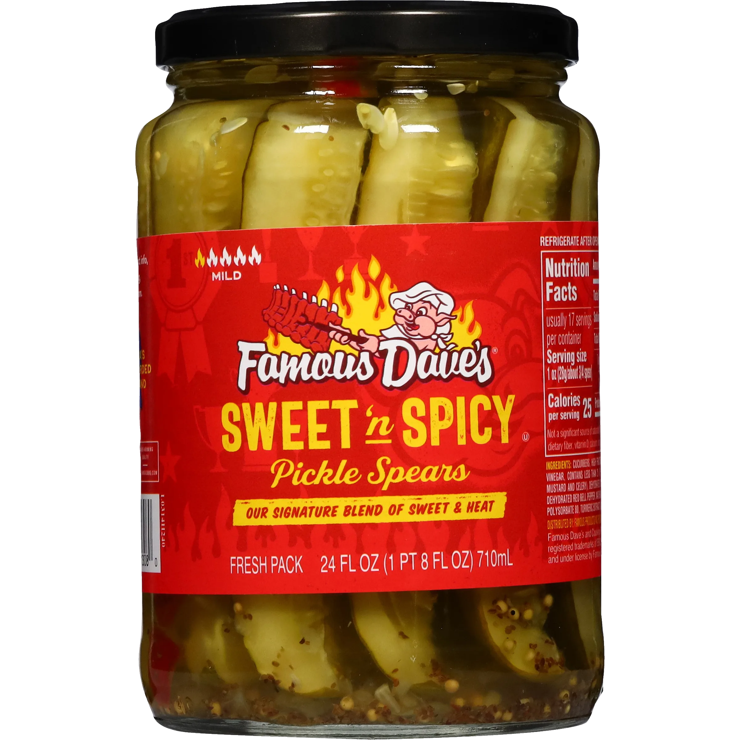 Famous Dave's Signature Sweet 'n Spicy Pickle Spears, 24 fl oz