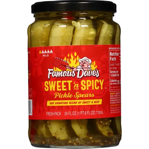 Famous Dave's Signature Sweet 'n Spicy Pickle Spears, 24 fl oz