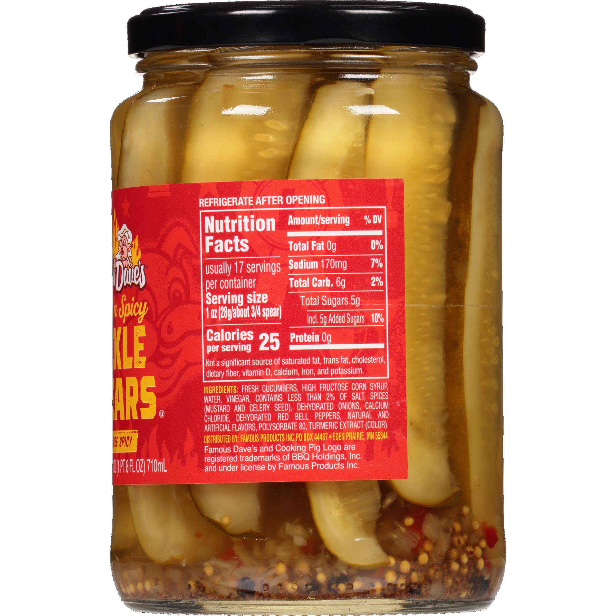 Famous Dave's Signature Sweet 'n Spicy Pickle Spears, 24 fl oz thumbnail 2