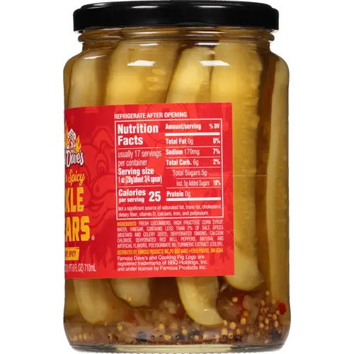 Famous Dave's Signature Sweet 'n Spicy Pickle Spears, 24 fl oz thumbnail 2