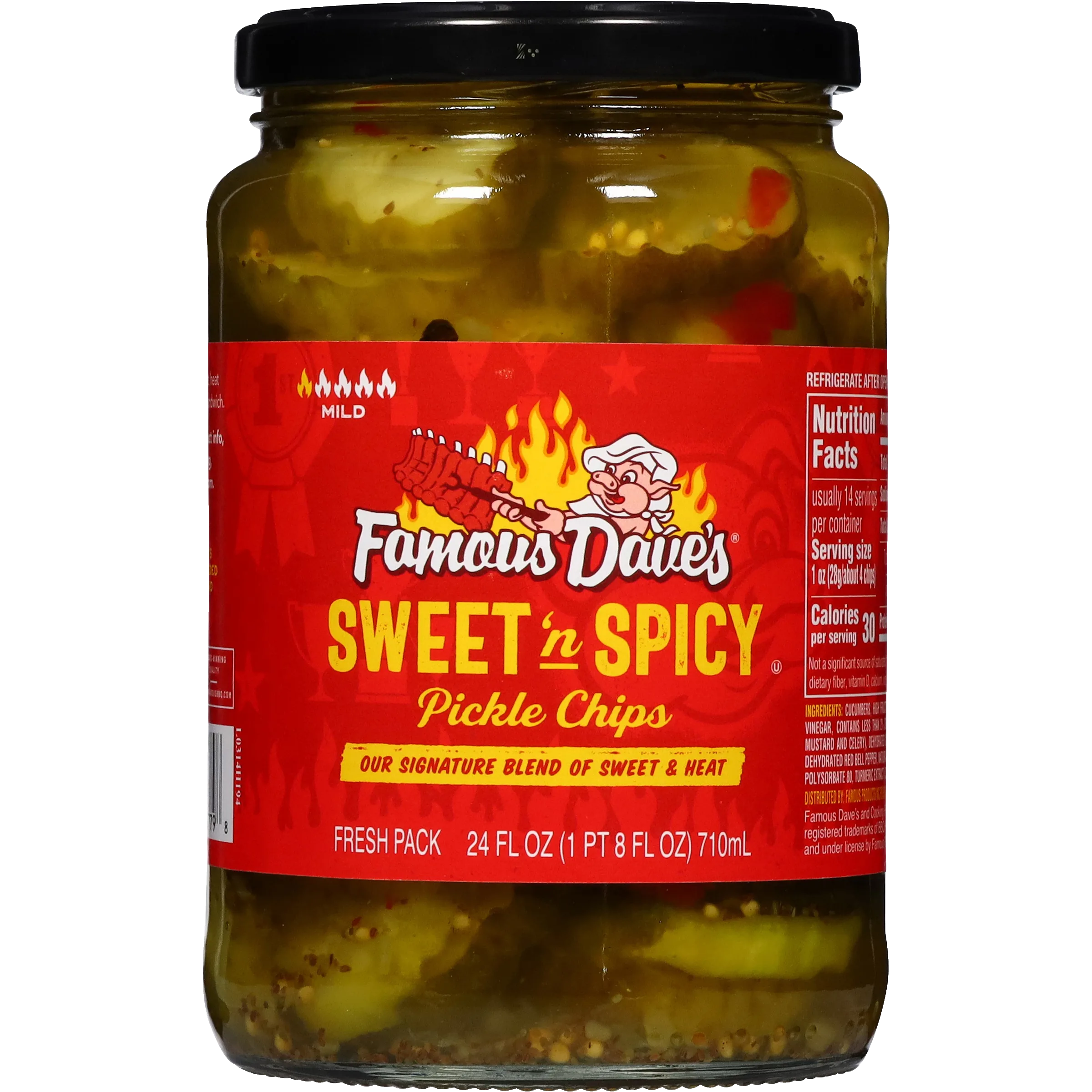 Famous Dave's Sweet 'n Spicy Pickle Chips, 24 FL Oz