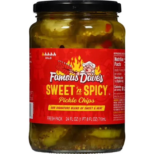 Famous Dave's Sweet 'n Spicy Pickle Chips, 24 FL Oz