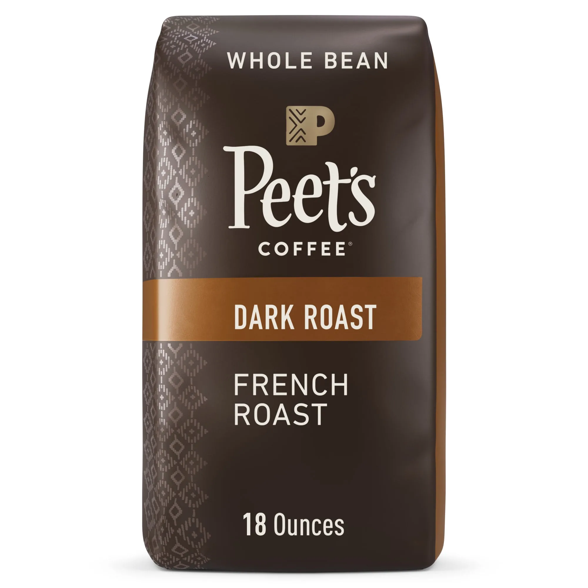 Peet's Coffee French Roast Premium Dark Roast Whole Bean Coffee, Arabica, 18 oz