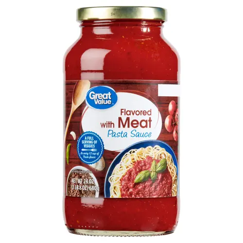 Great Value Flavored with Meat Pasta Sauce, 24 oz