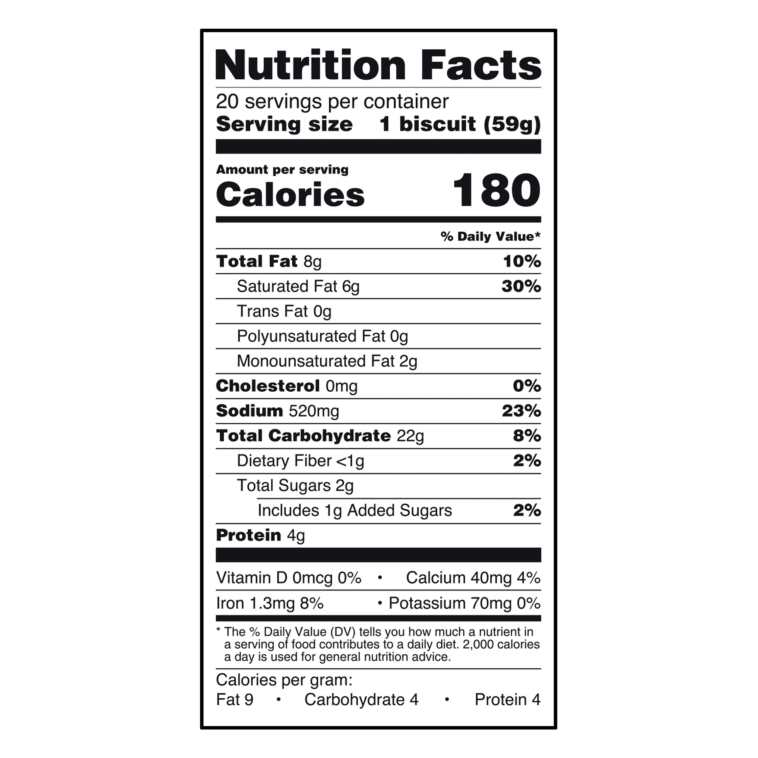 Great Value Buttermilk Biscuits, 41.6 oz, 20 Count (Frozen) thumbnail 3