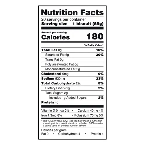 Great Value Buttermilk Biscuits, 41.6 oz, 20 Count (Frozen) thumbnail 3