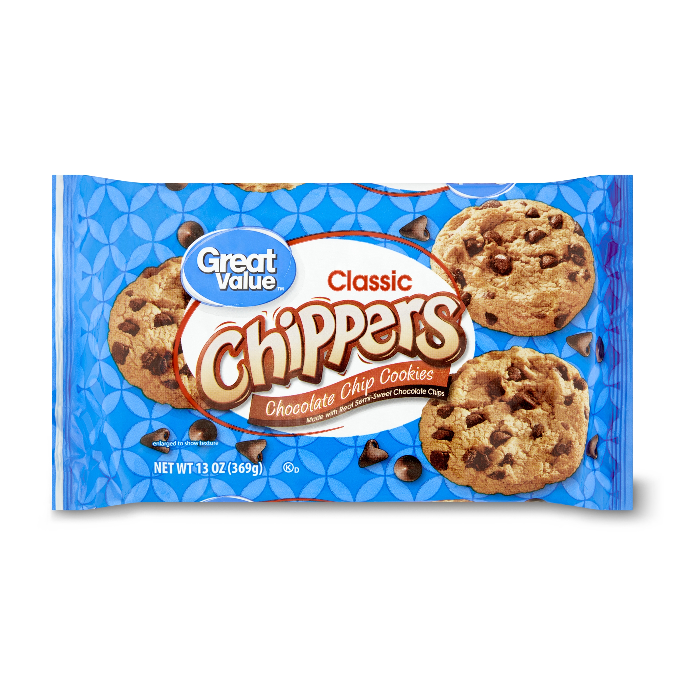 Great Value Classic Chippers Chocolate Chip Cookies, 13oz