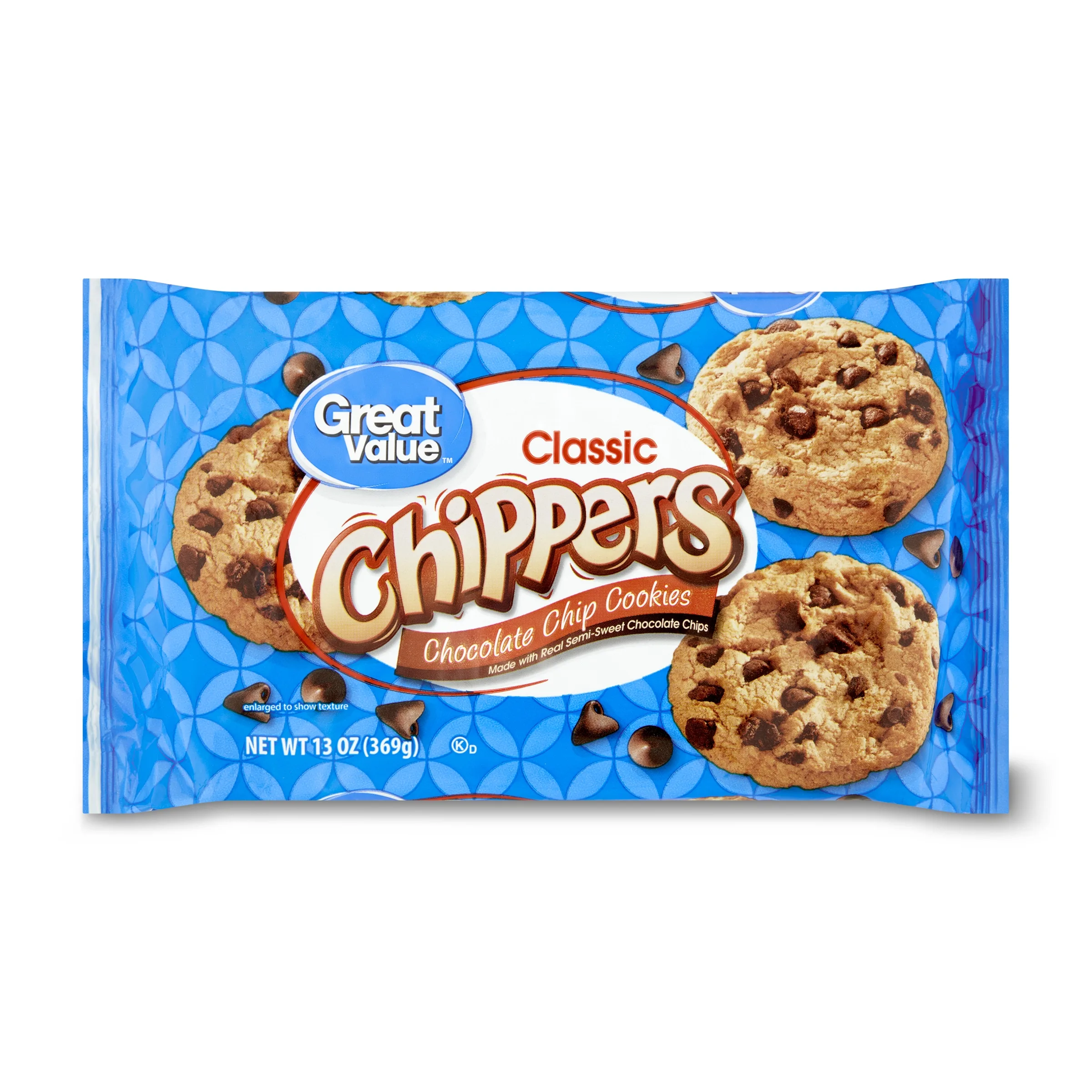Great Value Classic Chippers Chocolate Chip Cookies, 13oz