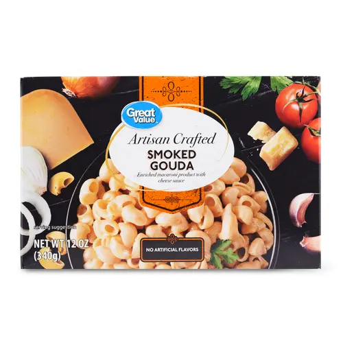 Great Value Artisan Crafted Macaroni and Cheese, Smoked Gouda, 12 oz Shelf Stable