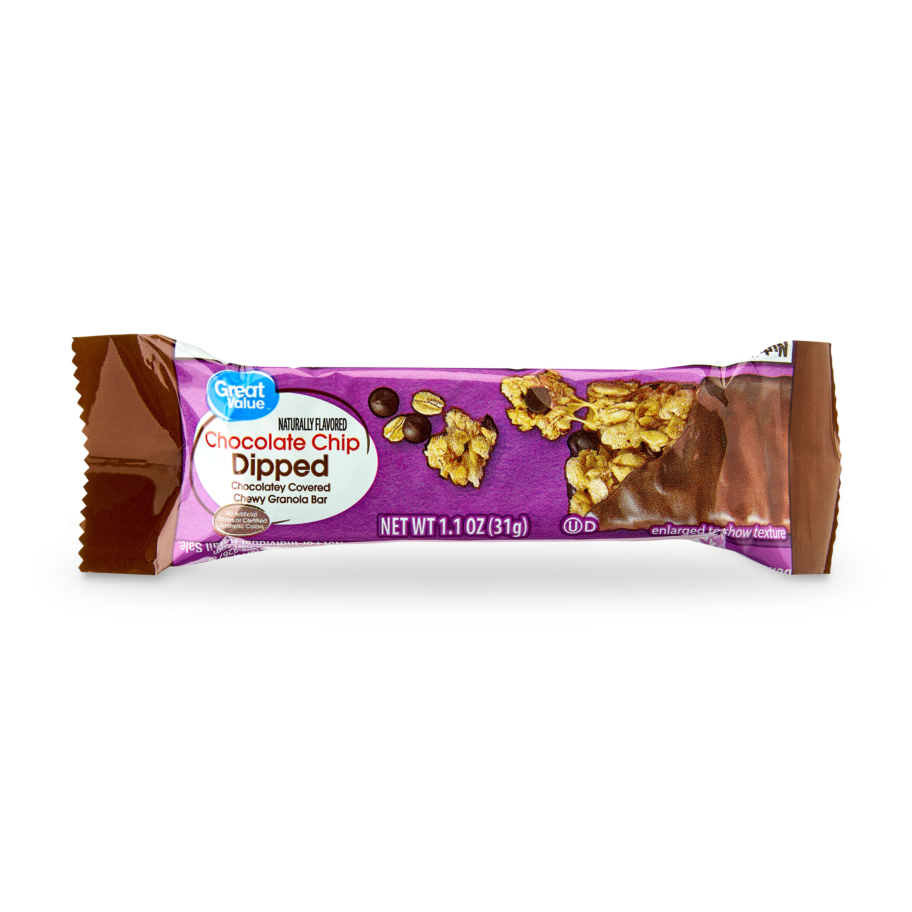 Great Value Chocolate Chip Dipped Chewy Granola Bars, 1.1 oz Paper Box, 20 Count thumbnail 3