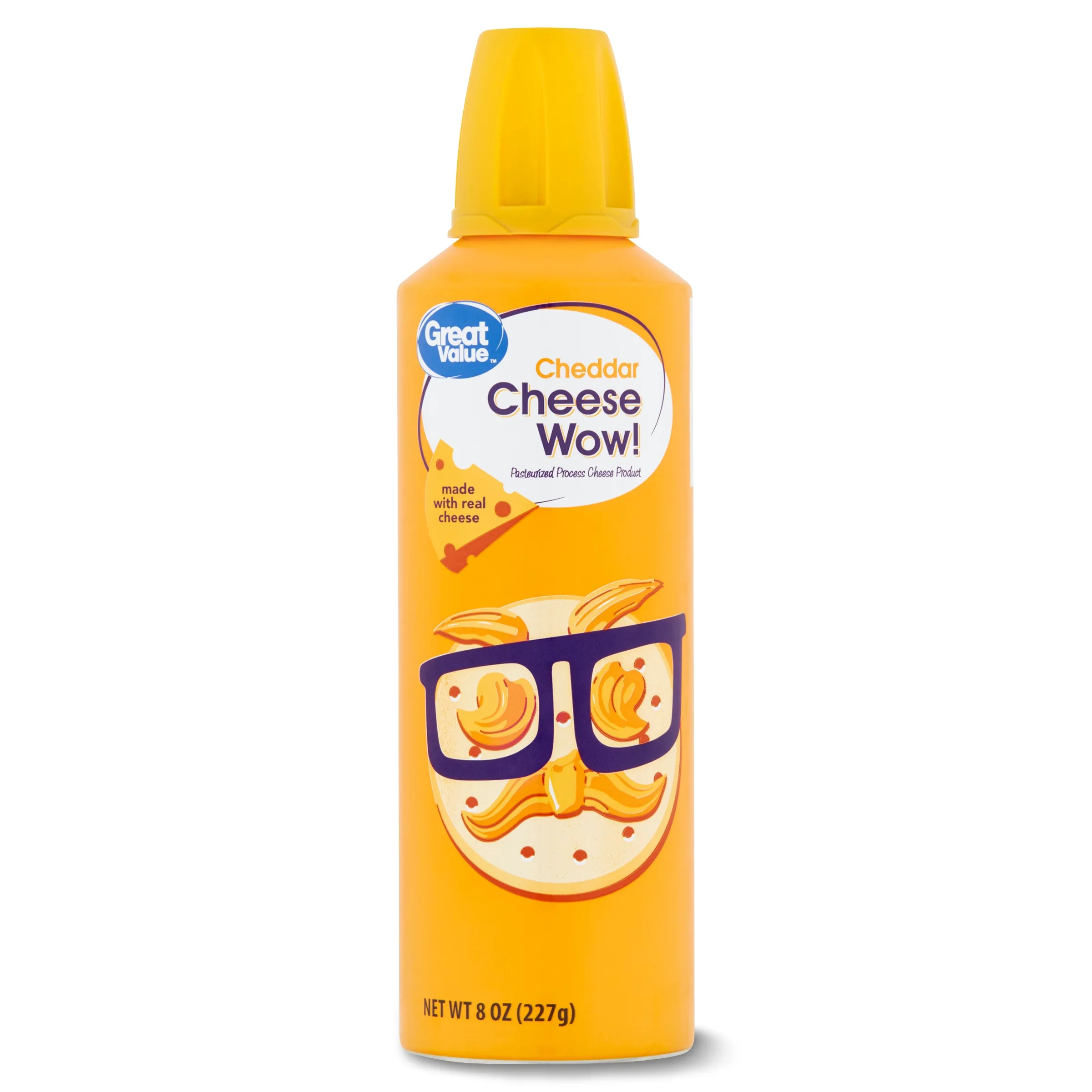 Great Value Cheese Wow! Spray Cheese, Cheddar, 8 oz Can