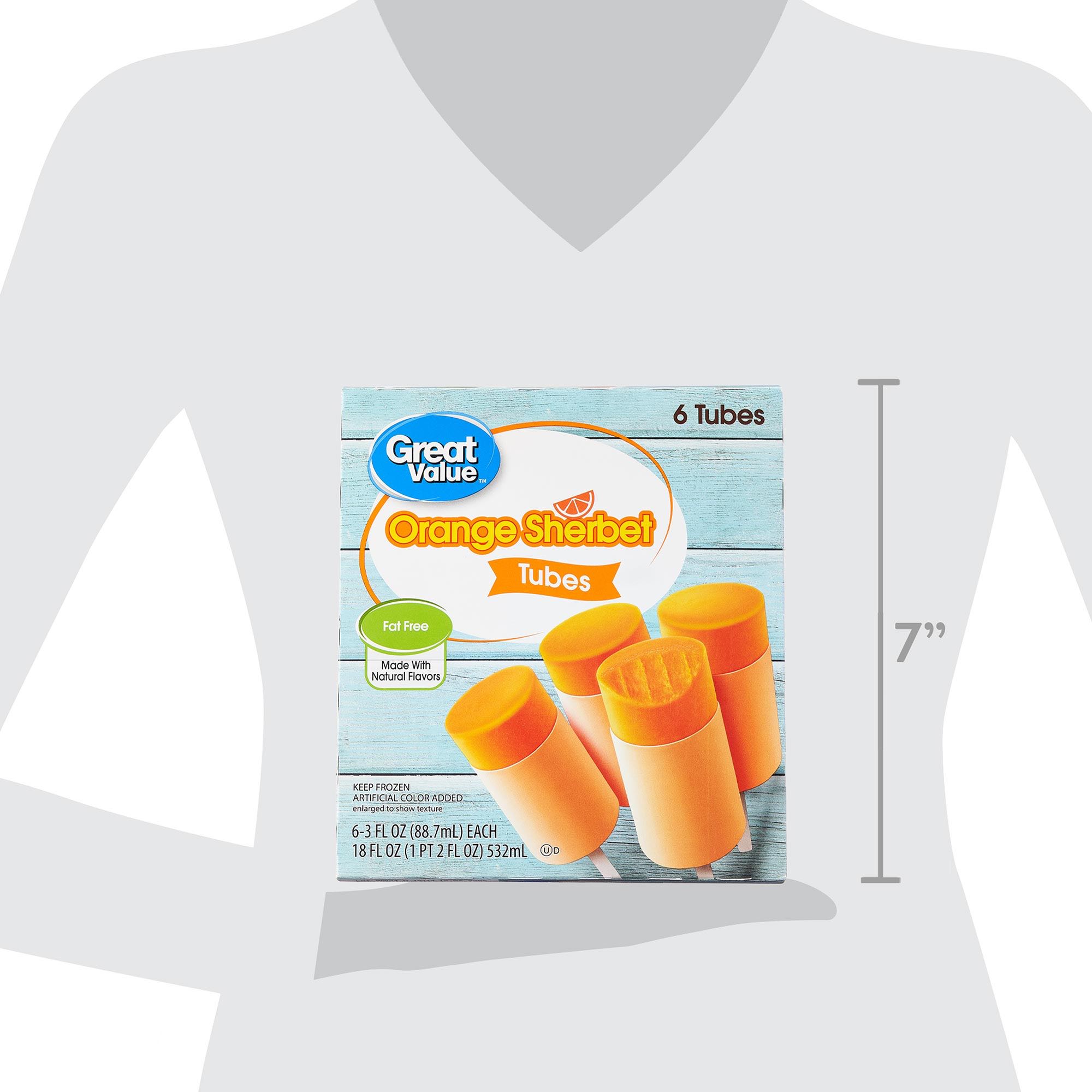 Great Value Orange Sherbet Tubes, 18 oz, 6 Pack thumbnail 4