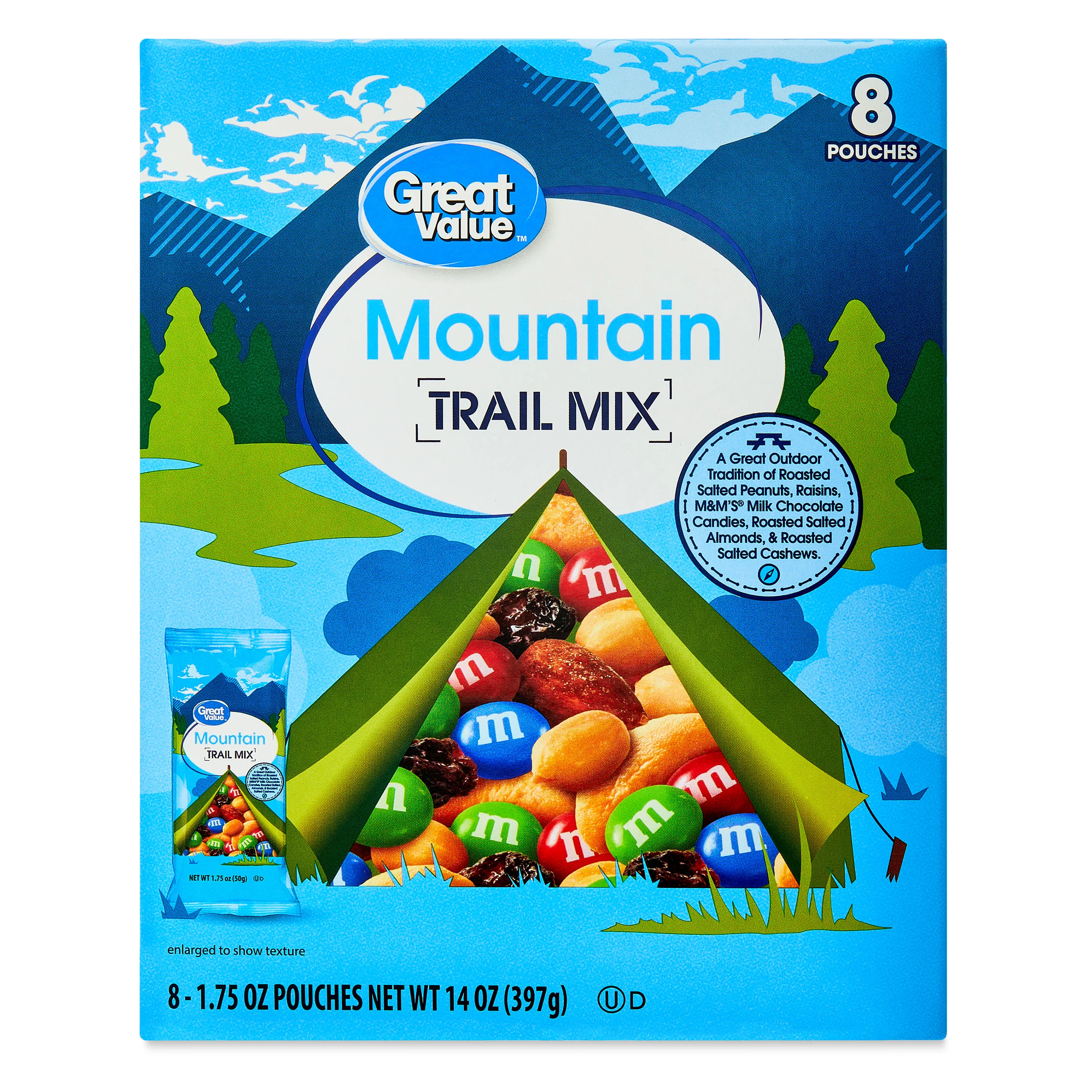 Great Value Mountain Trail Mix, 1.75 oz, 8 Count