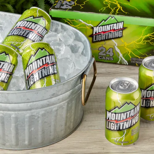 Great Value Mountain Lightning Citrus Flavored Soda Pop, 12 fl oz, 24 Pack Cans thumbnail 2