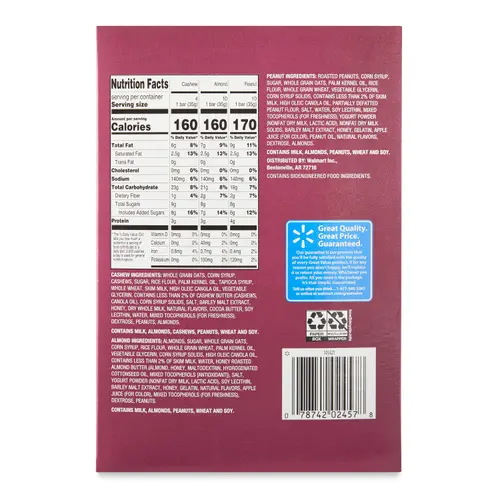 Great Value Sweet & Salty Chewy Granola Bars, Variety Pack, 1.2 oz, 24 Count thumbnail 2