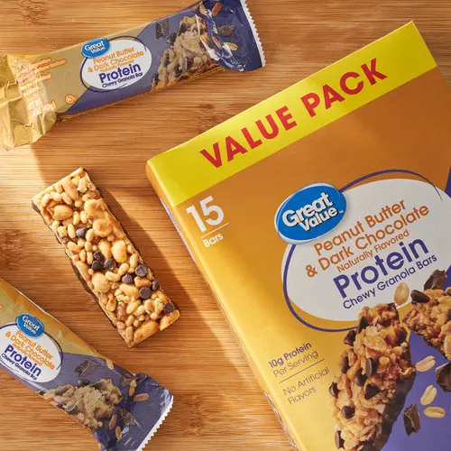 Great Value Peanut Butter & Dark Chocolate Protein Bars, 21.1 oz, 15 Count thumbnail 2