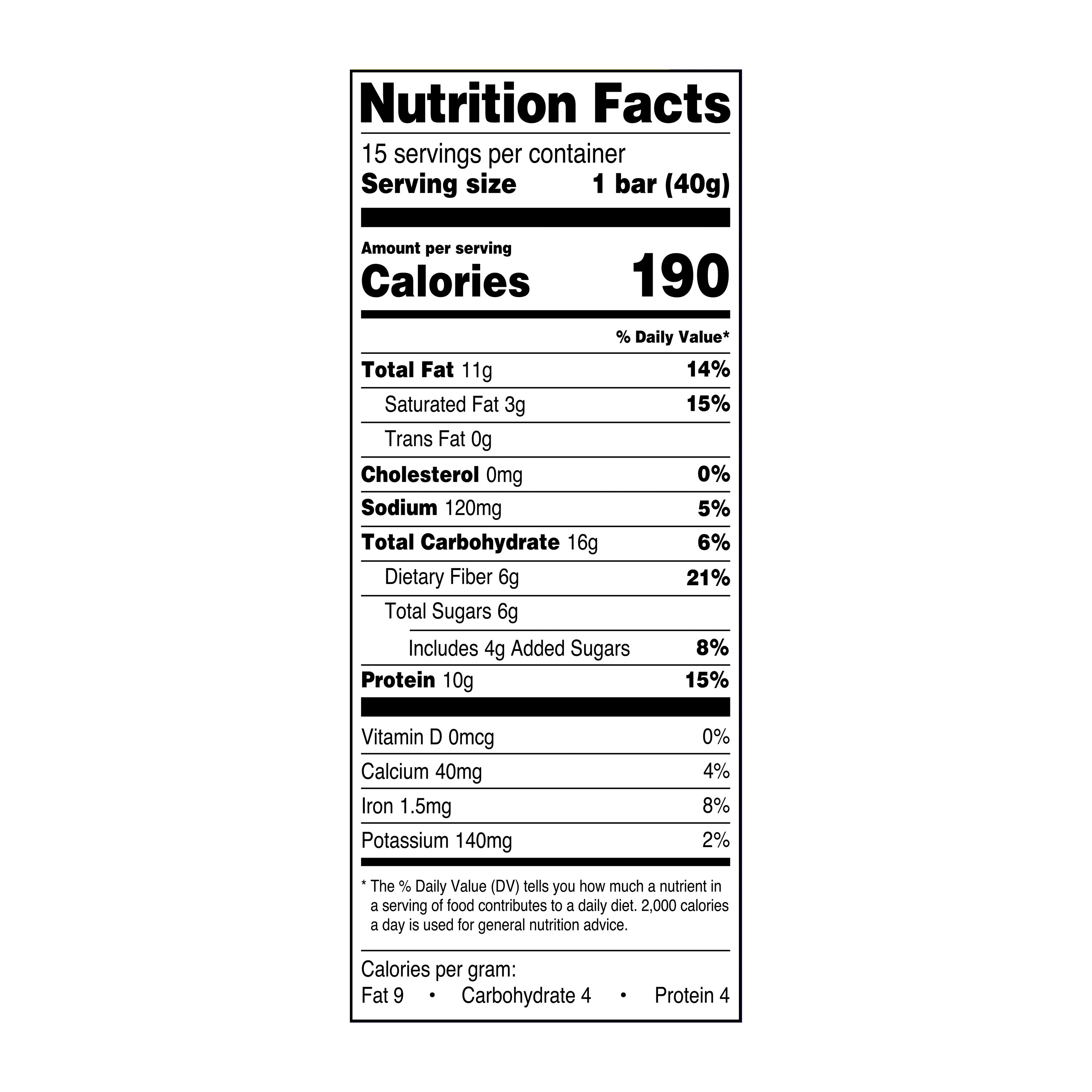 Great Value Peanut Butter & Dark Chocolate Protein Bars, 21.1 oz, 15 Count thumbnail 4