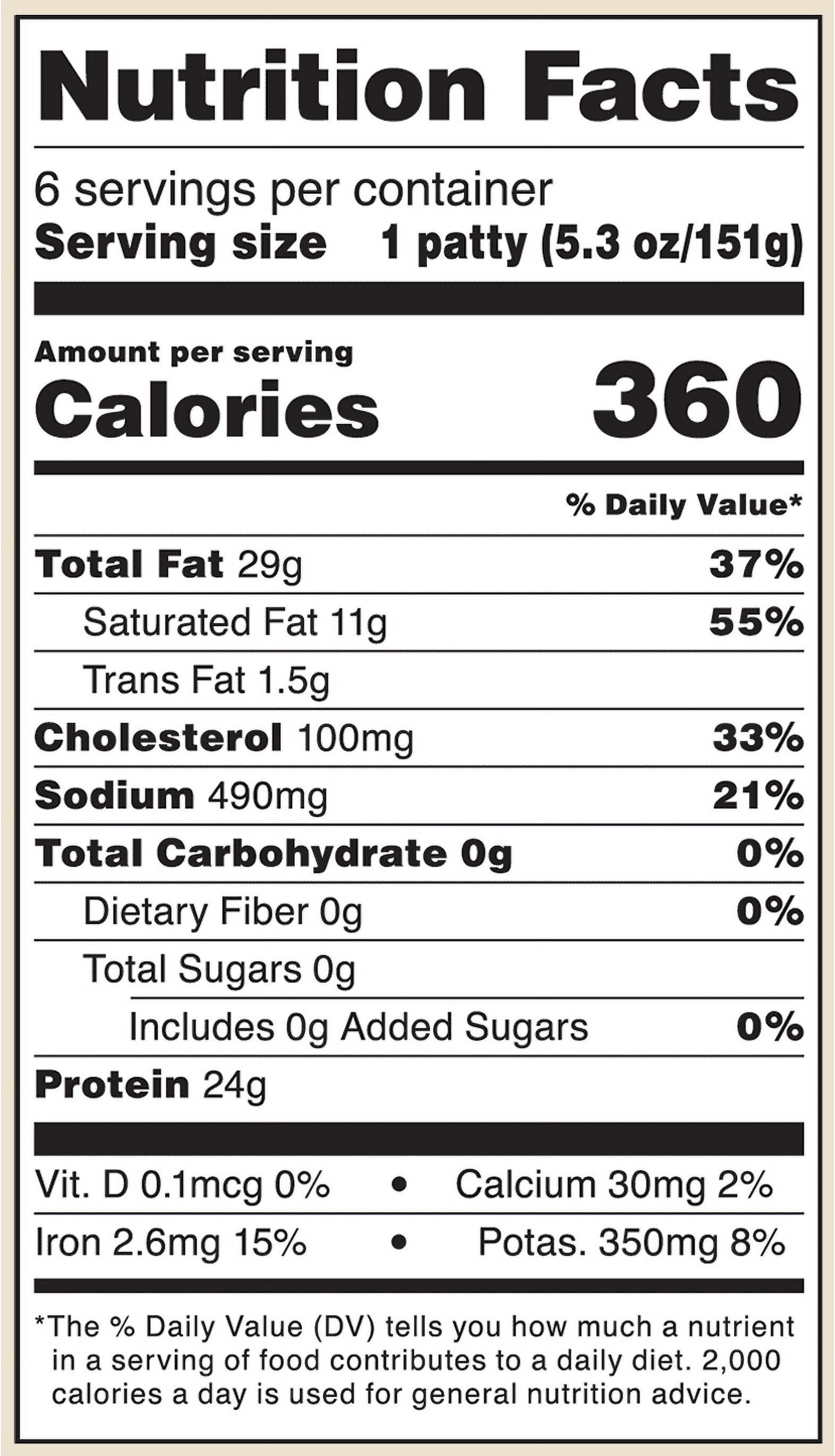 Marketside Seasoned Angus Beef 1/3 lb. Patties, 6 Count, 2lb (Frozen) thumbnail 3