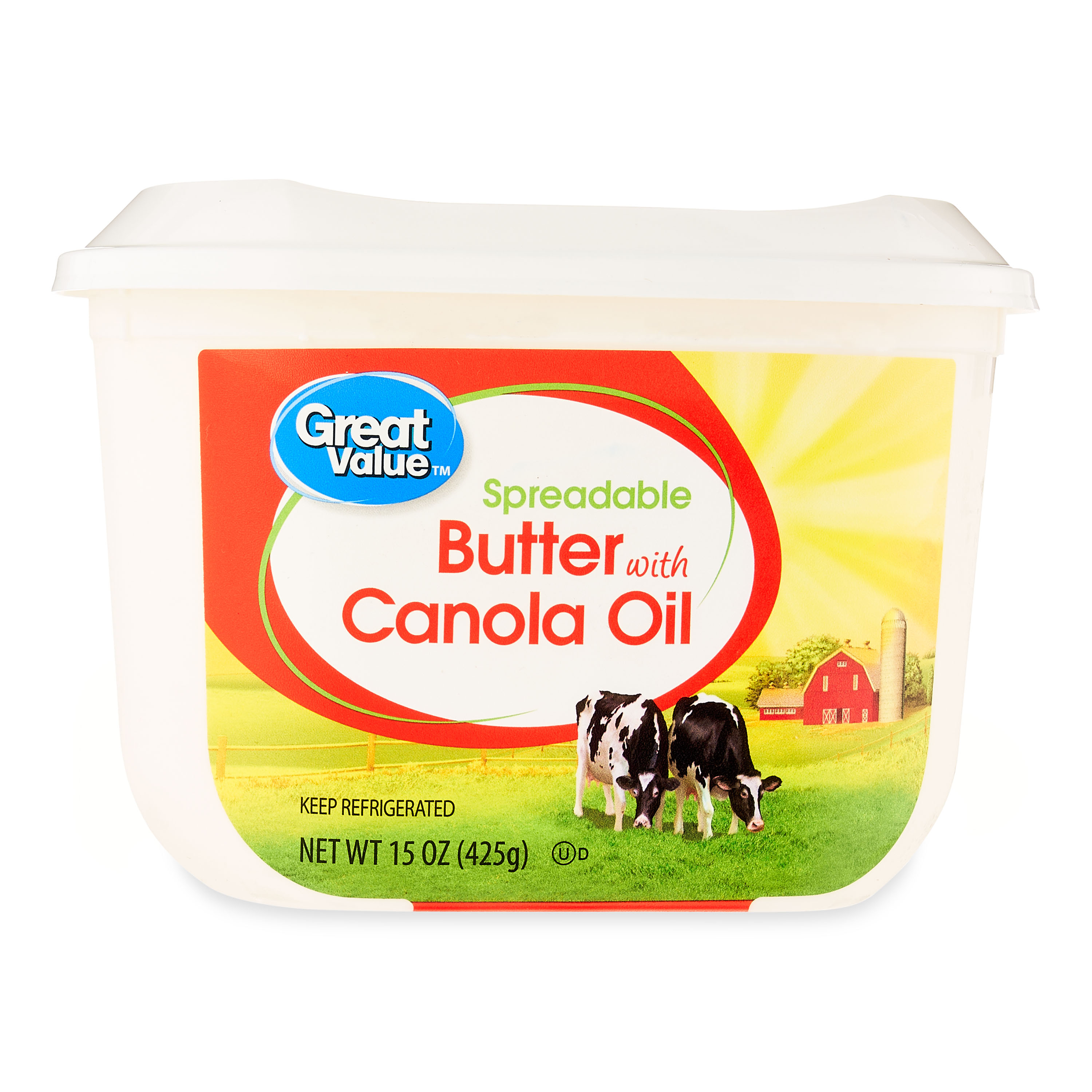 15oz Great Value Spreadable Butter with Canola Oil Tub