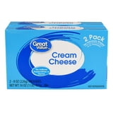 Great Value Cream Cheese Brick 8 oz, 2 Count
