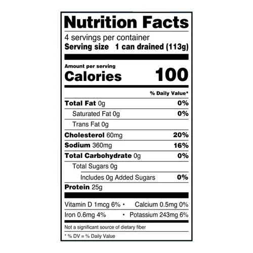 Great Value Chunk Light Tuna in Water, 5 oz, 4 Pack thumbnail 4