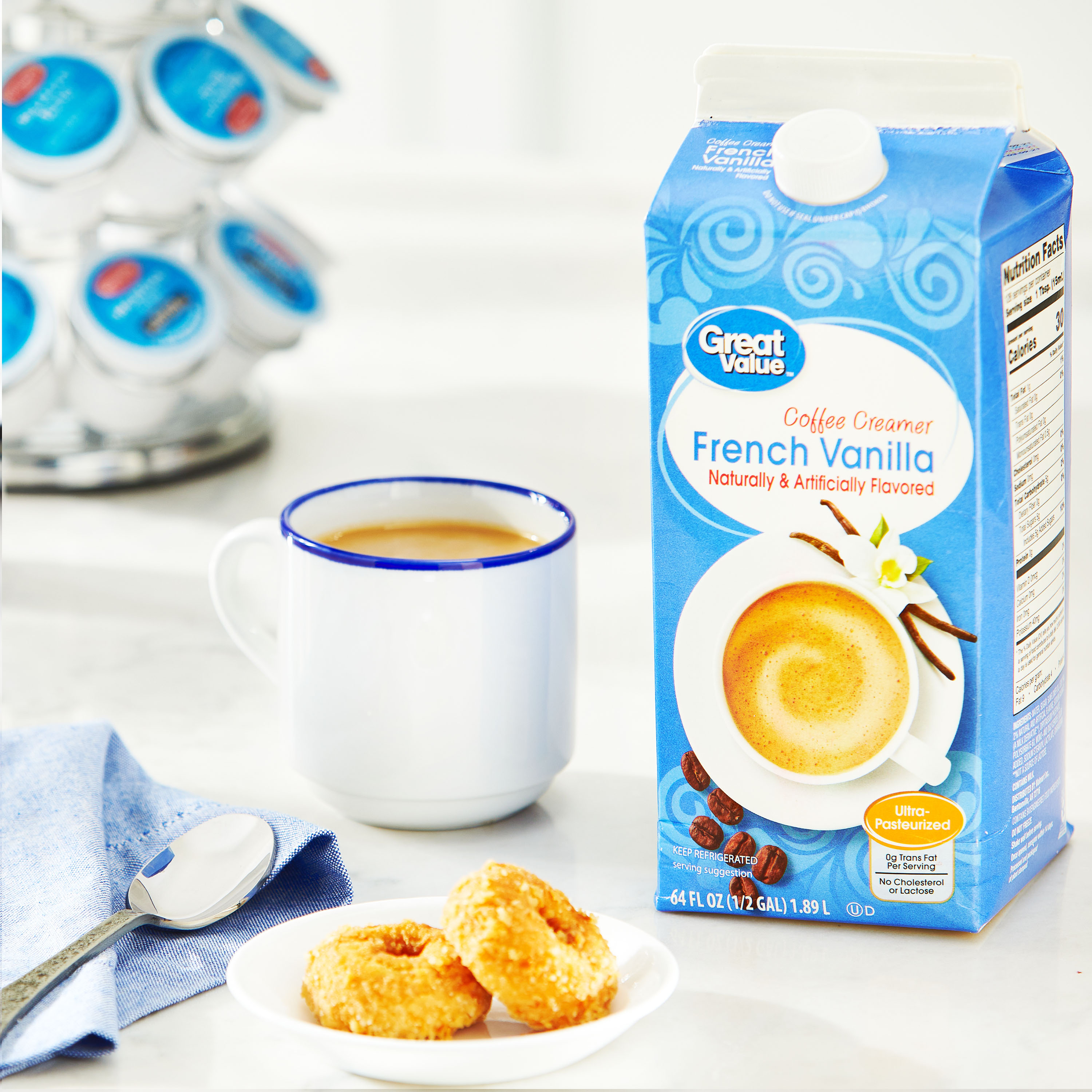 Great Value French Vanilla Coffee Creamer, 64 fl oz thumbnail 2