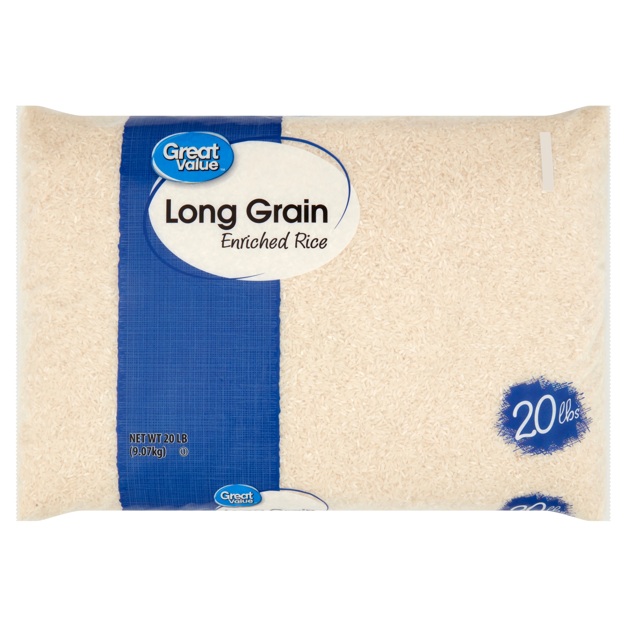 Great Value Long Grain Enriched Rice, 20 lb