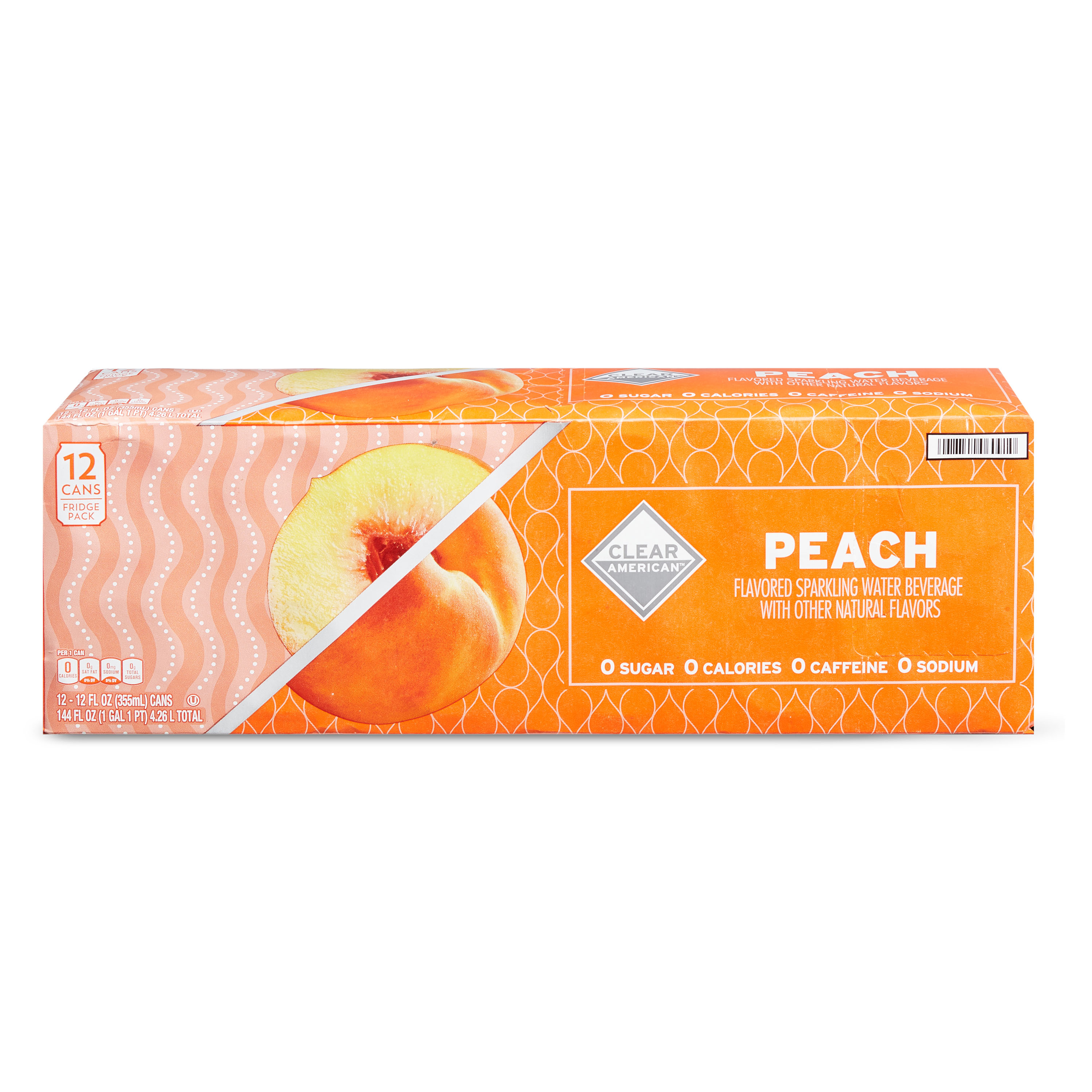 Clear American Golden Peach Water, 12 fl oz, 12 pack