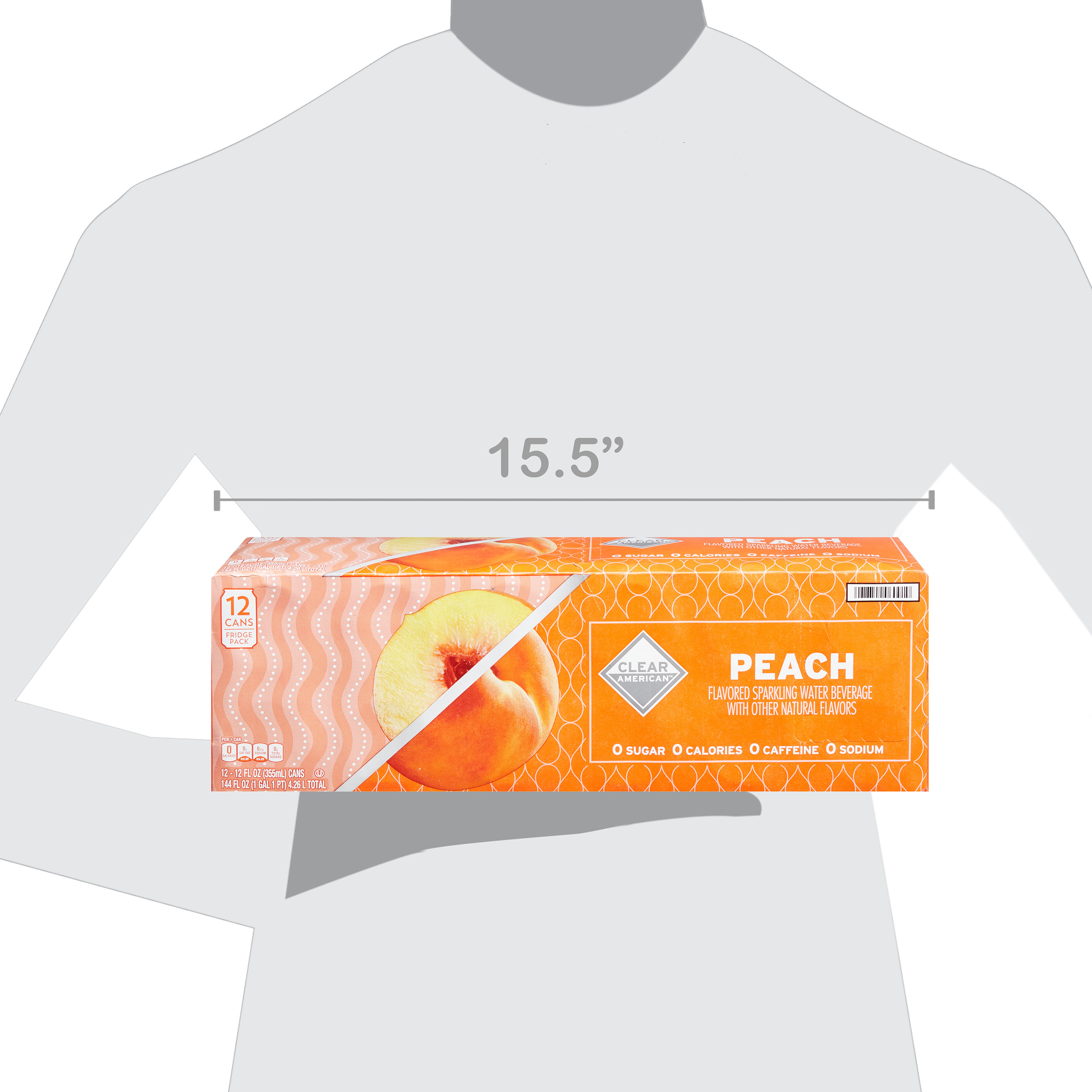 Clear American Golden Peach Water, 12 fl oz, 12 pack thumbnail 4
